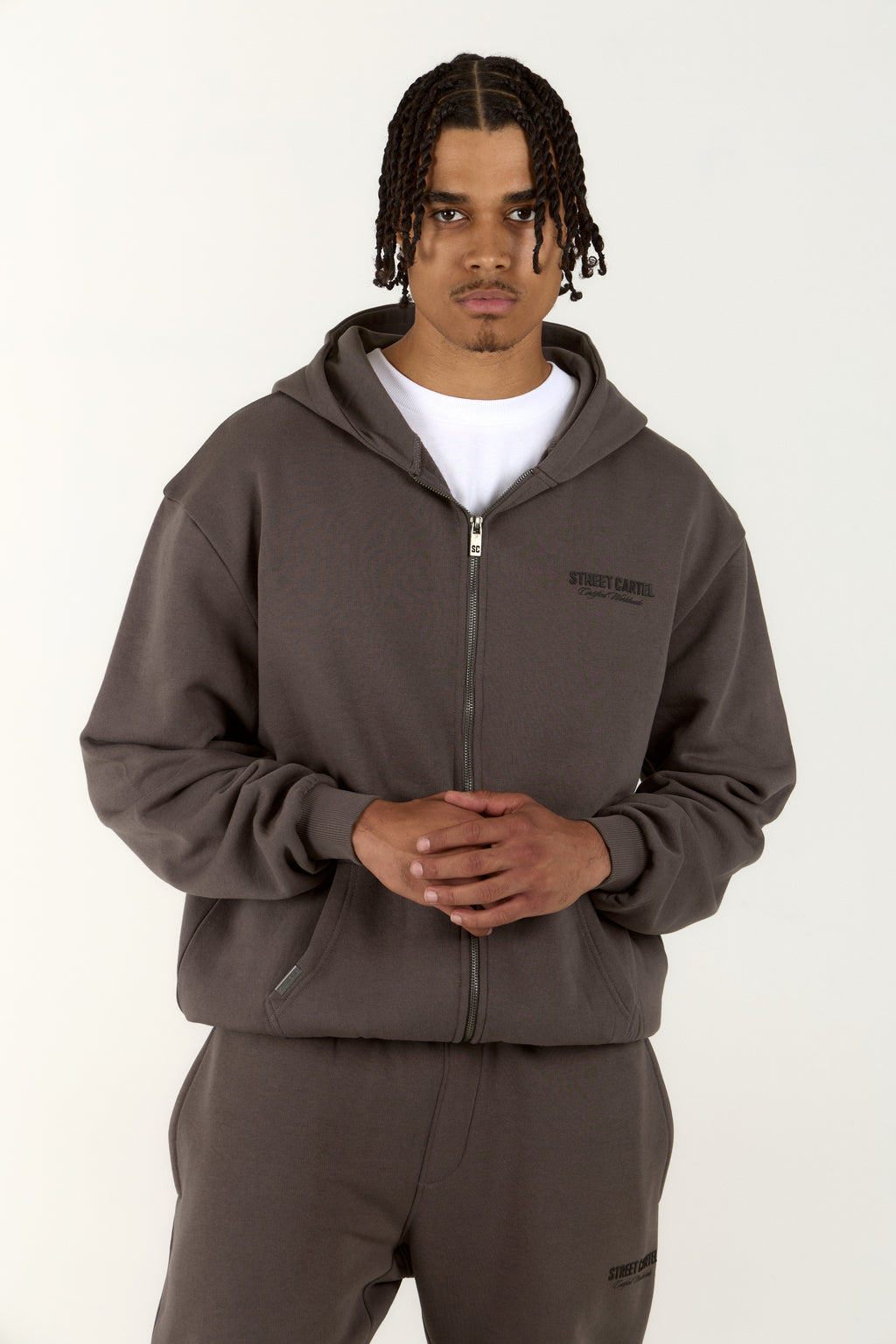 Russo Zip Through Hoodie Charcoal – Street Cartel Official