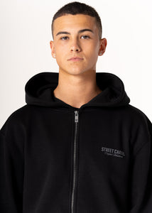 RUSSO ZIPTHROUGH HOOD - BLACK