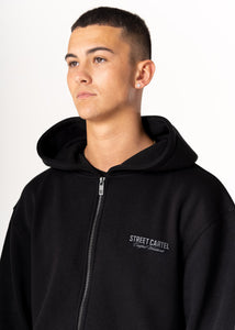 RUSSO ZIPTHROUGH HOOD - BLACK