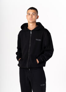 RUSSO ZIPTHROUGH HOOD - BLACK