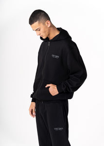 RUSSO ZIPTHROUGH HOOD - BLACK