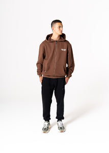 RUSSO ZIPTHROUGH HOOD - BROWN