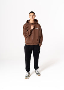 RUSSO ZIPTHROUGH HOOD - BROWN