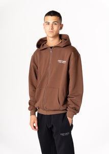 RUSSO ZIPTHROUGH HOOD - BROWN
