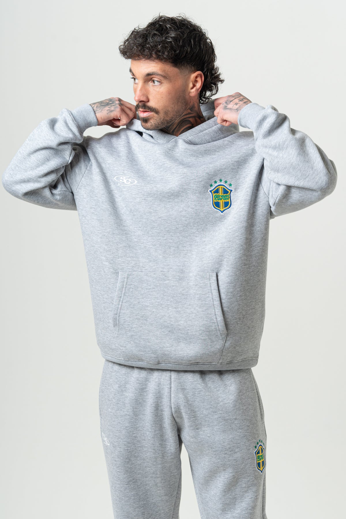 Volley Hoodie Grey Marl