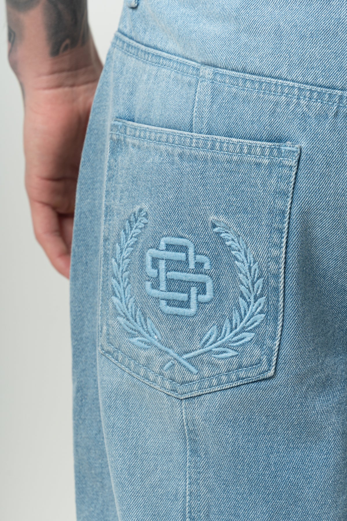 Apex Denim Jorts Light Blue Wash