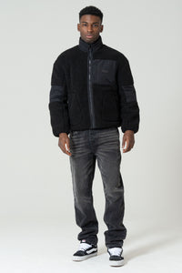Leonardo Zip Thru Borg Black