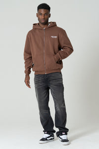 Russo Zip Through Hoodie Brown