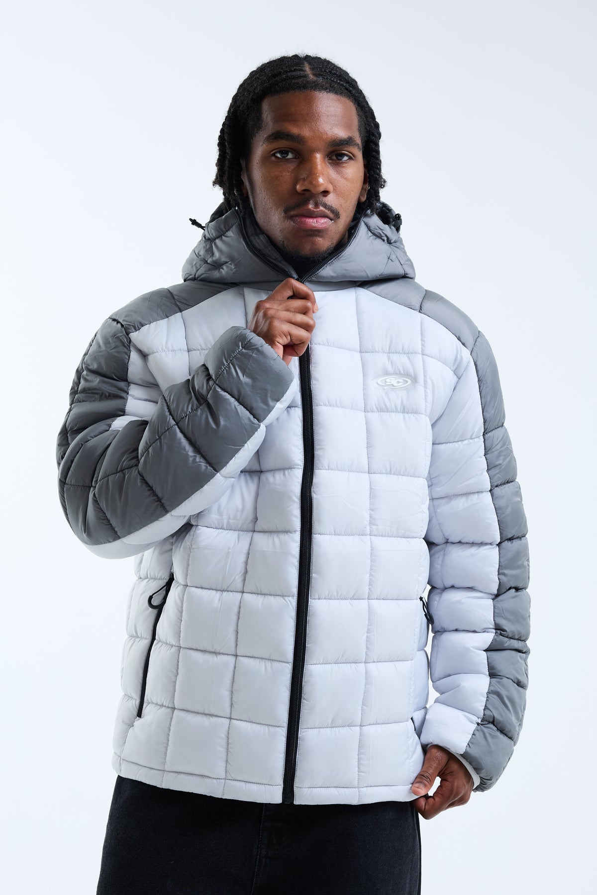 Falco Square Baffle Jacket Grey