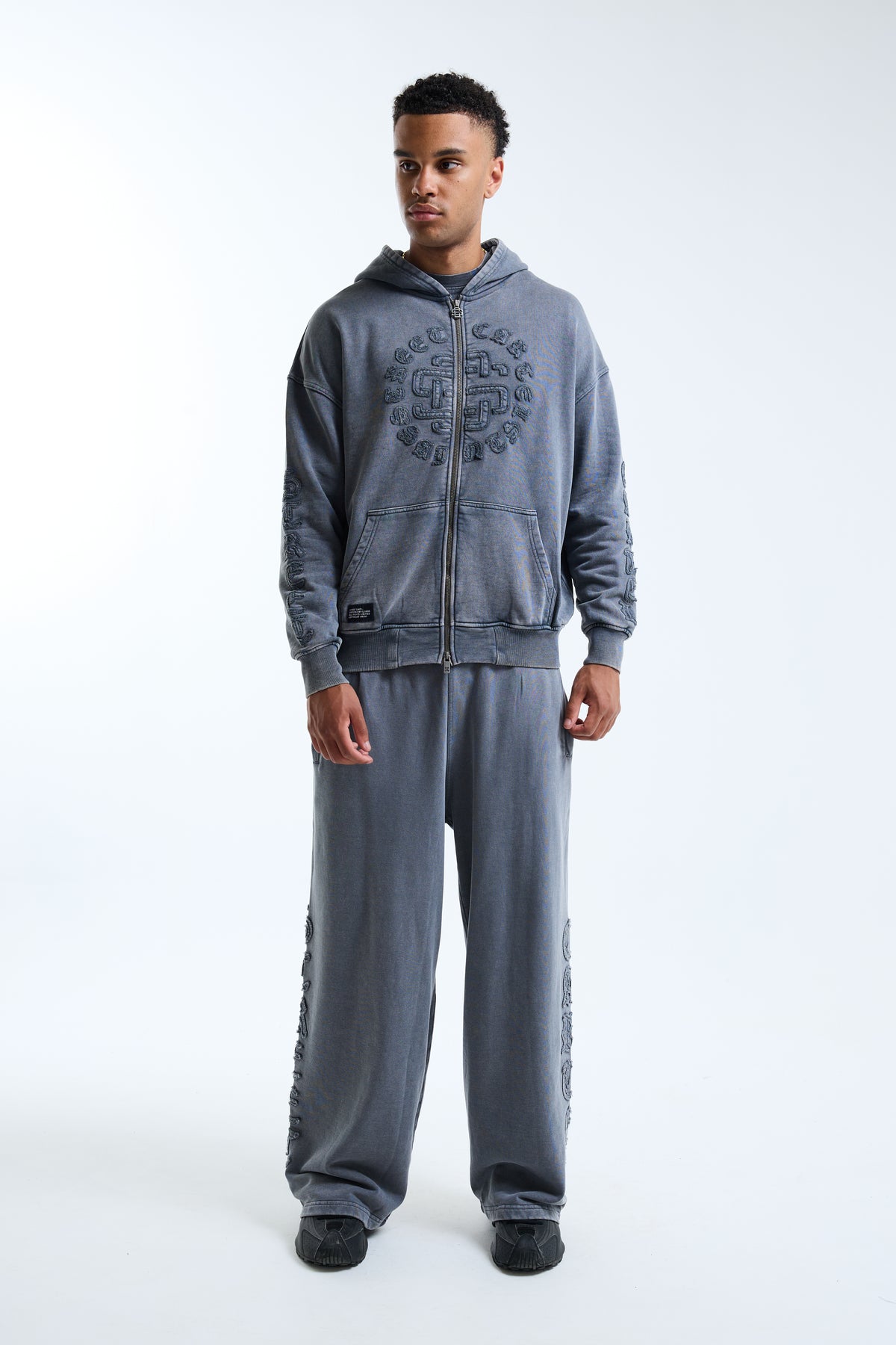 Fidato Oversized Washed Hoodie Grey