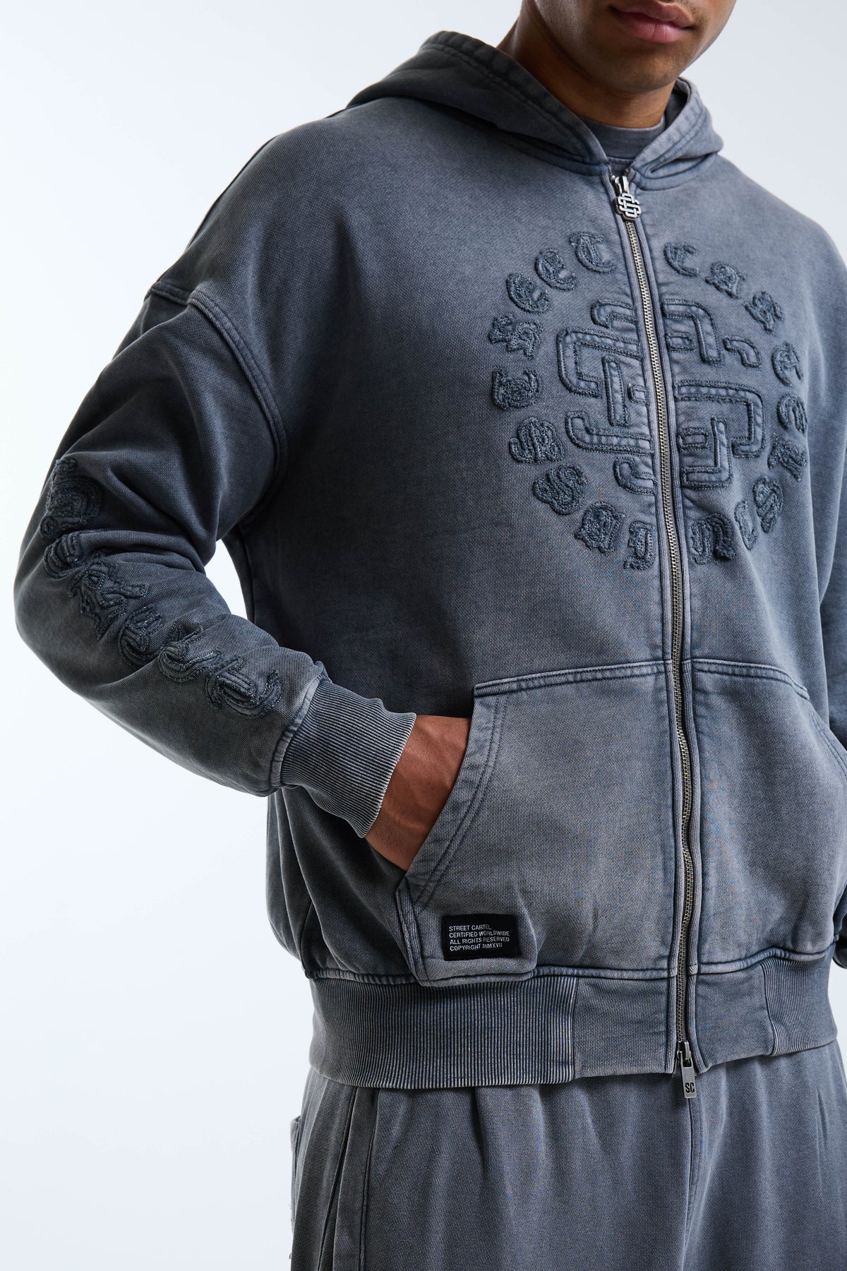 Fidato Oversized Washed Hoodie Grey