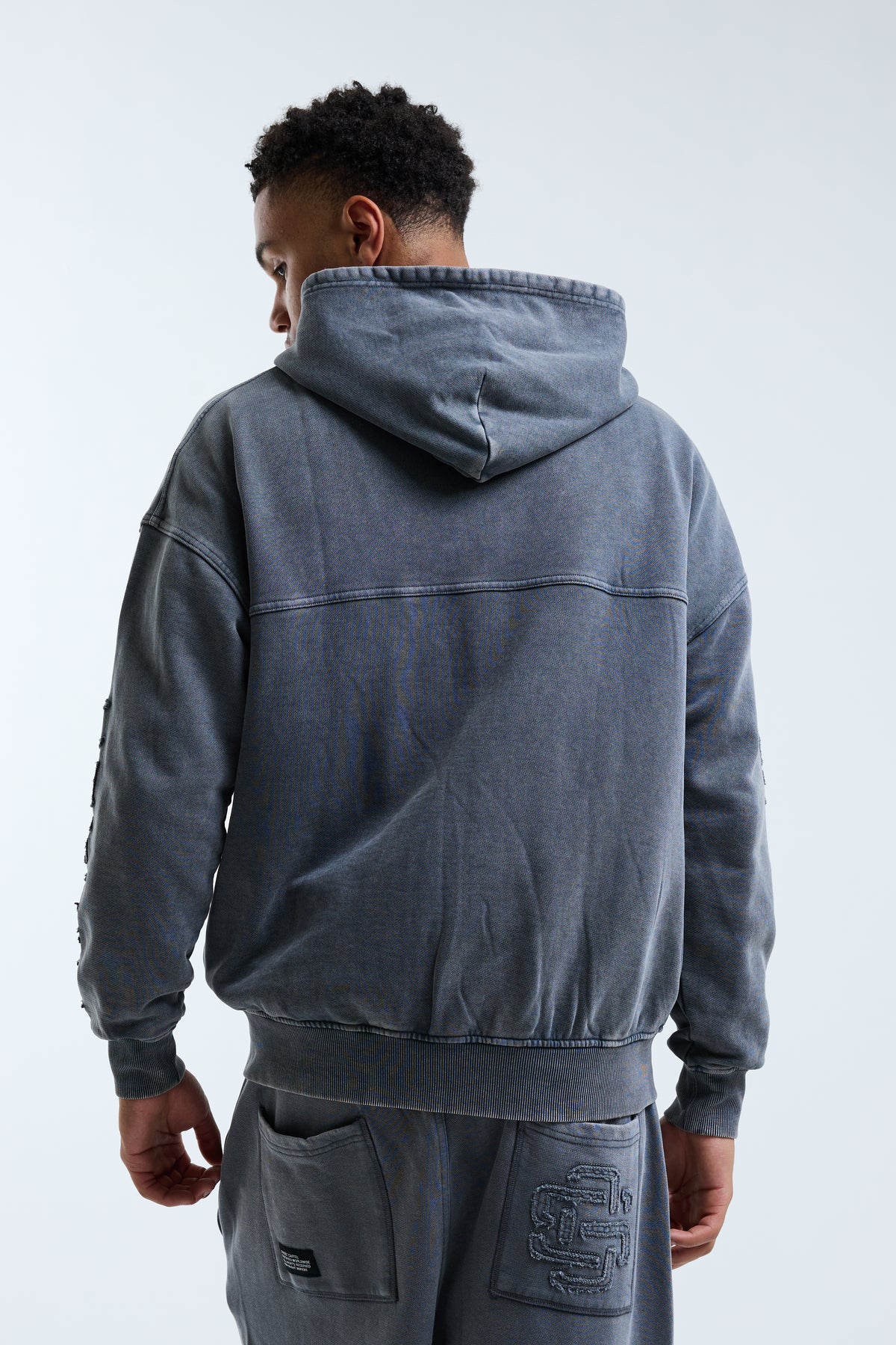 Fidato Oversized Washed Hoodie Grey