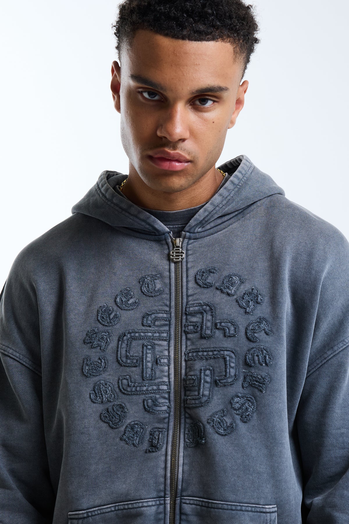 Fidato Oversized Washed Hoodie Grey