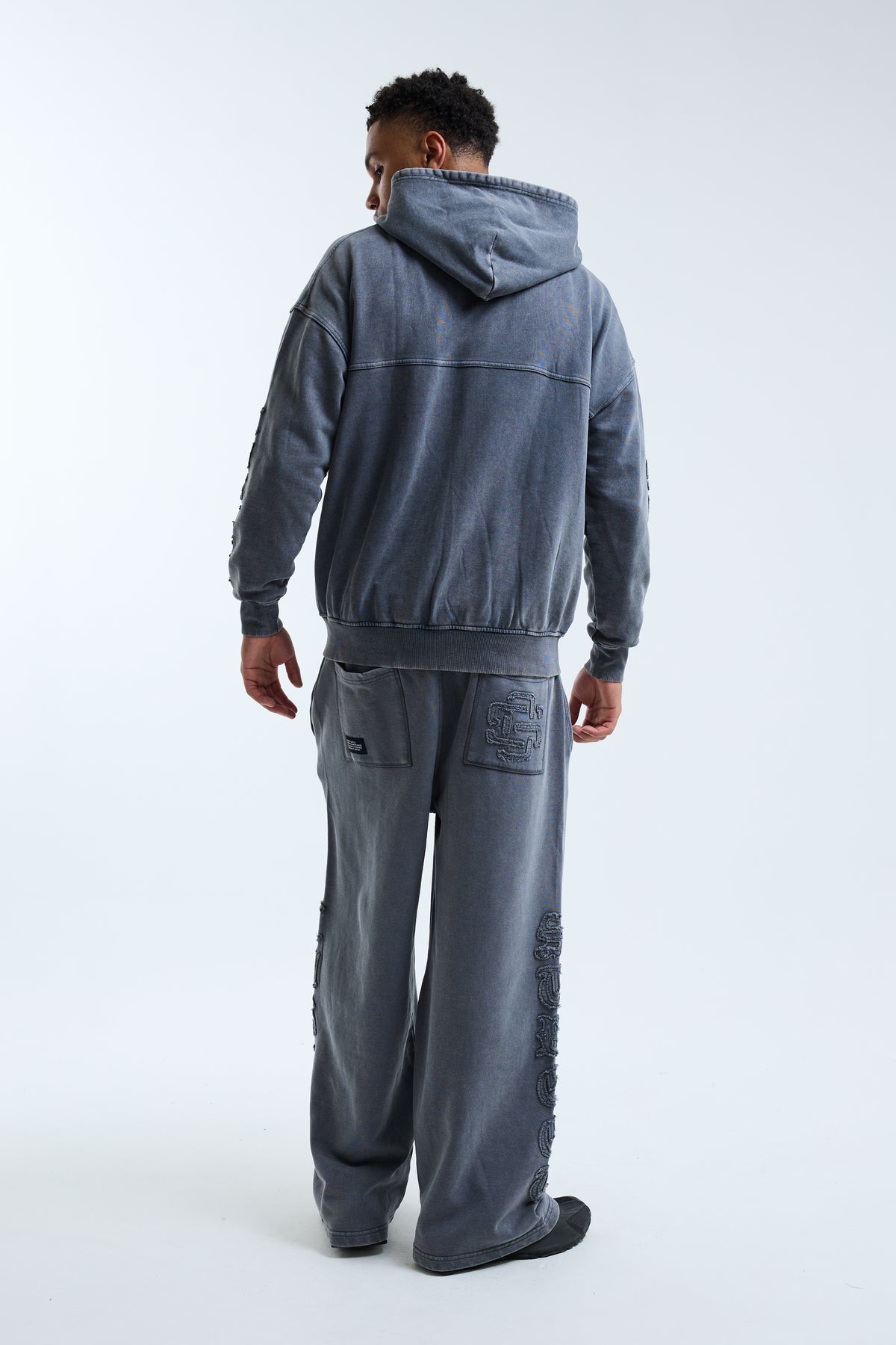 Fidato Oversized Washed Hoodie Grey