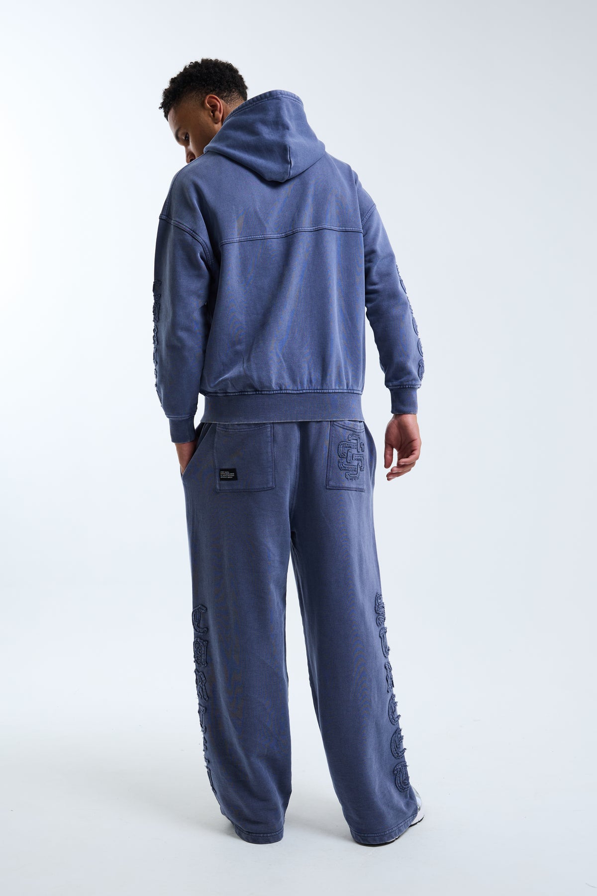 Fidato Oversized Washed Hoodie Blue