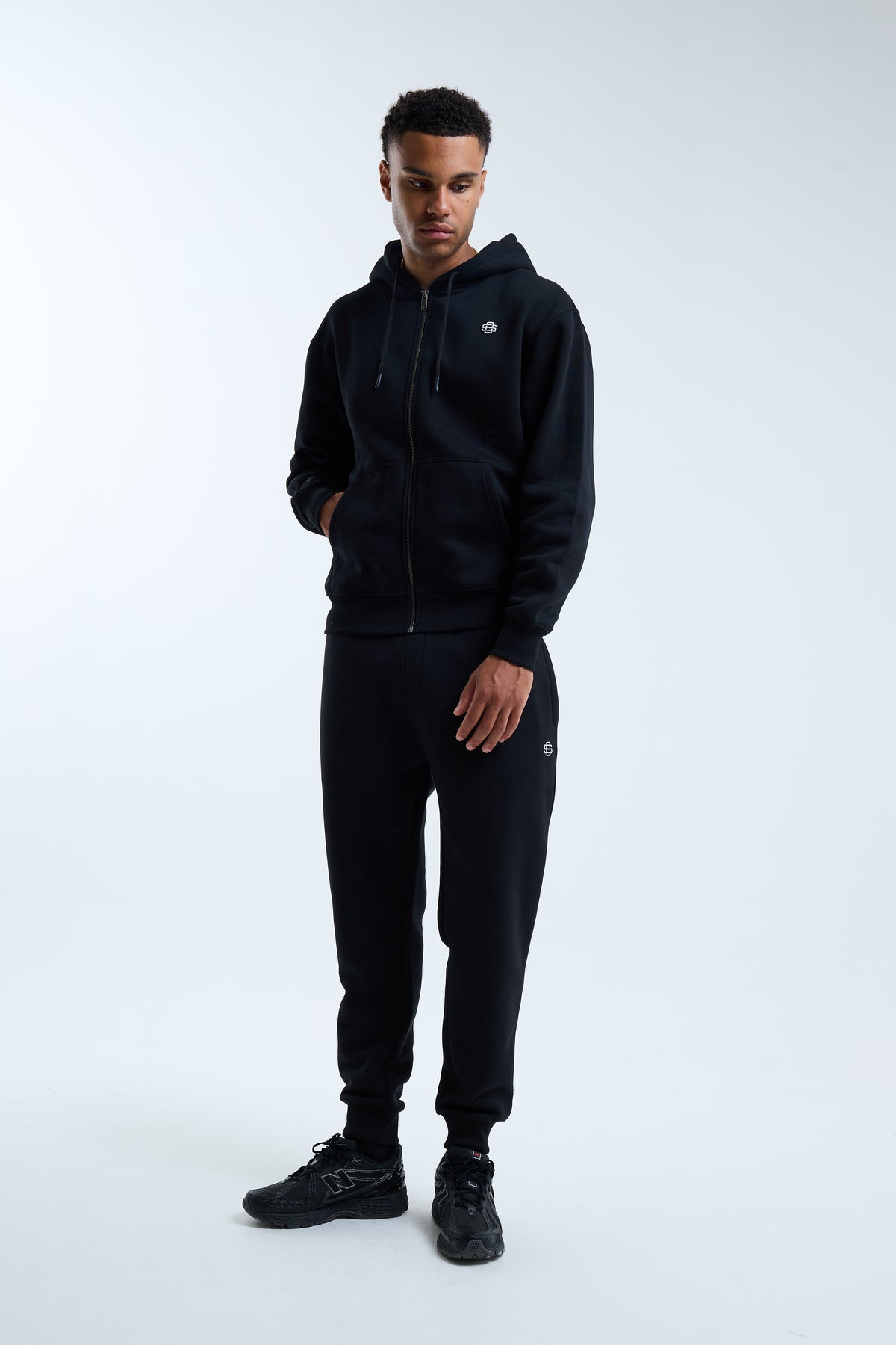 Padrino Zip Through Hoodie Black