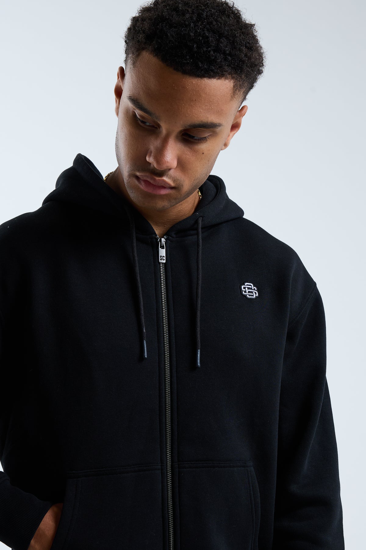 Padrino Zip Through Hoodie Black