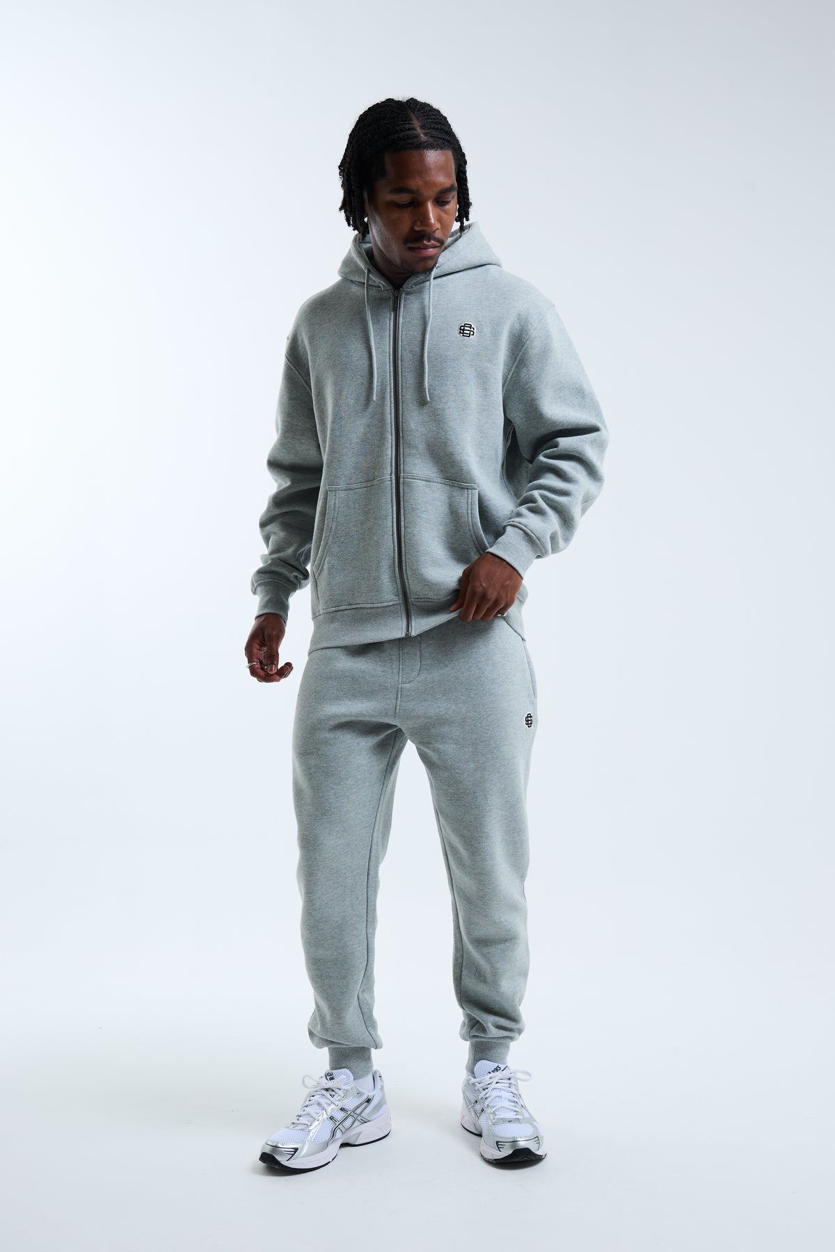 Padrino Zip Through Hoodie Light Grey