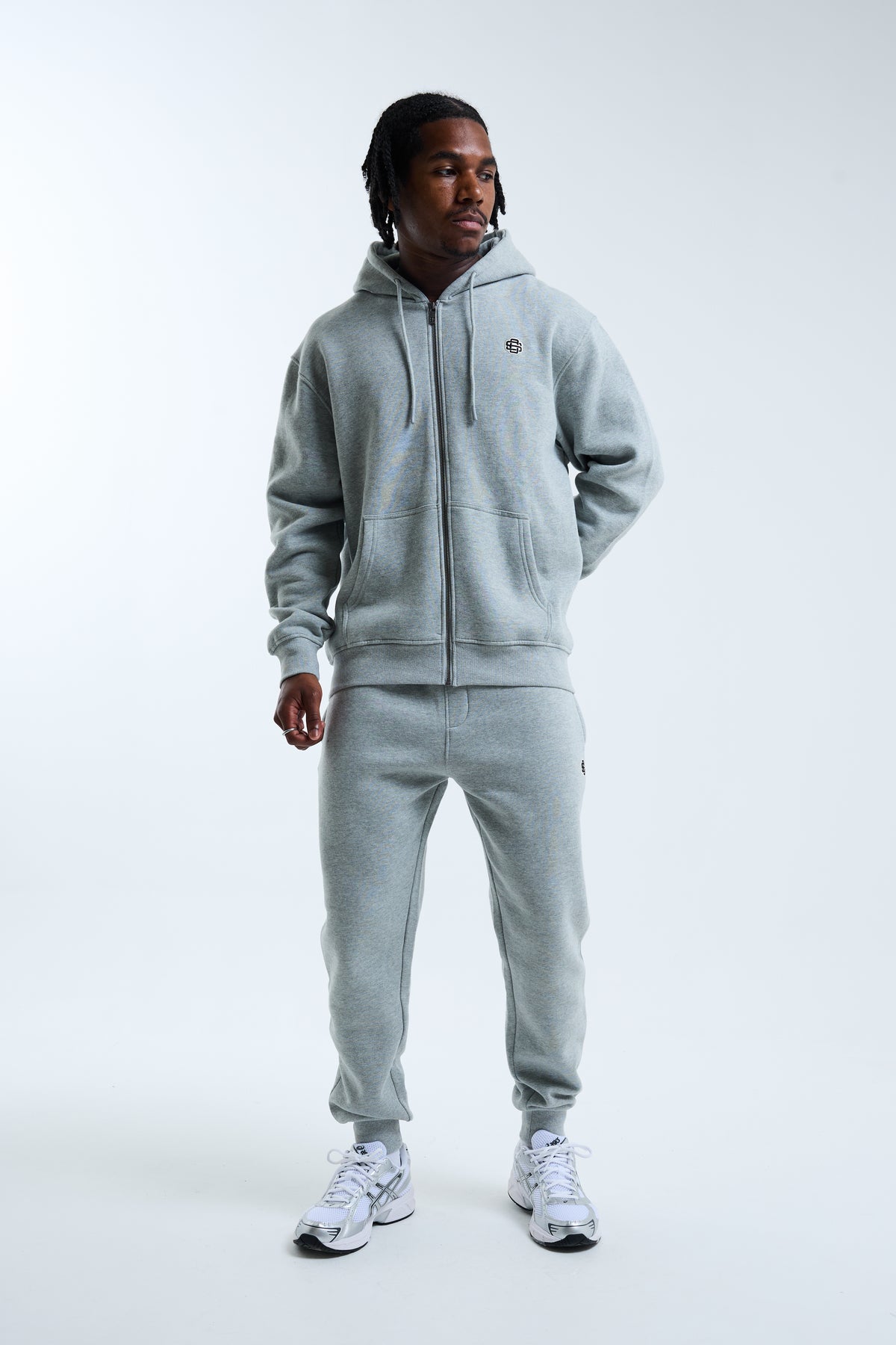 Padrino Zip Through Hoodie Light Grey