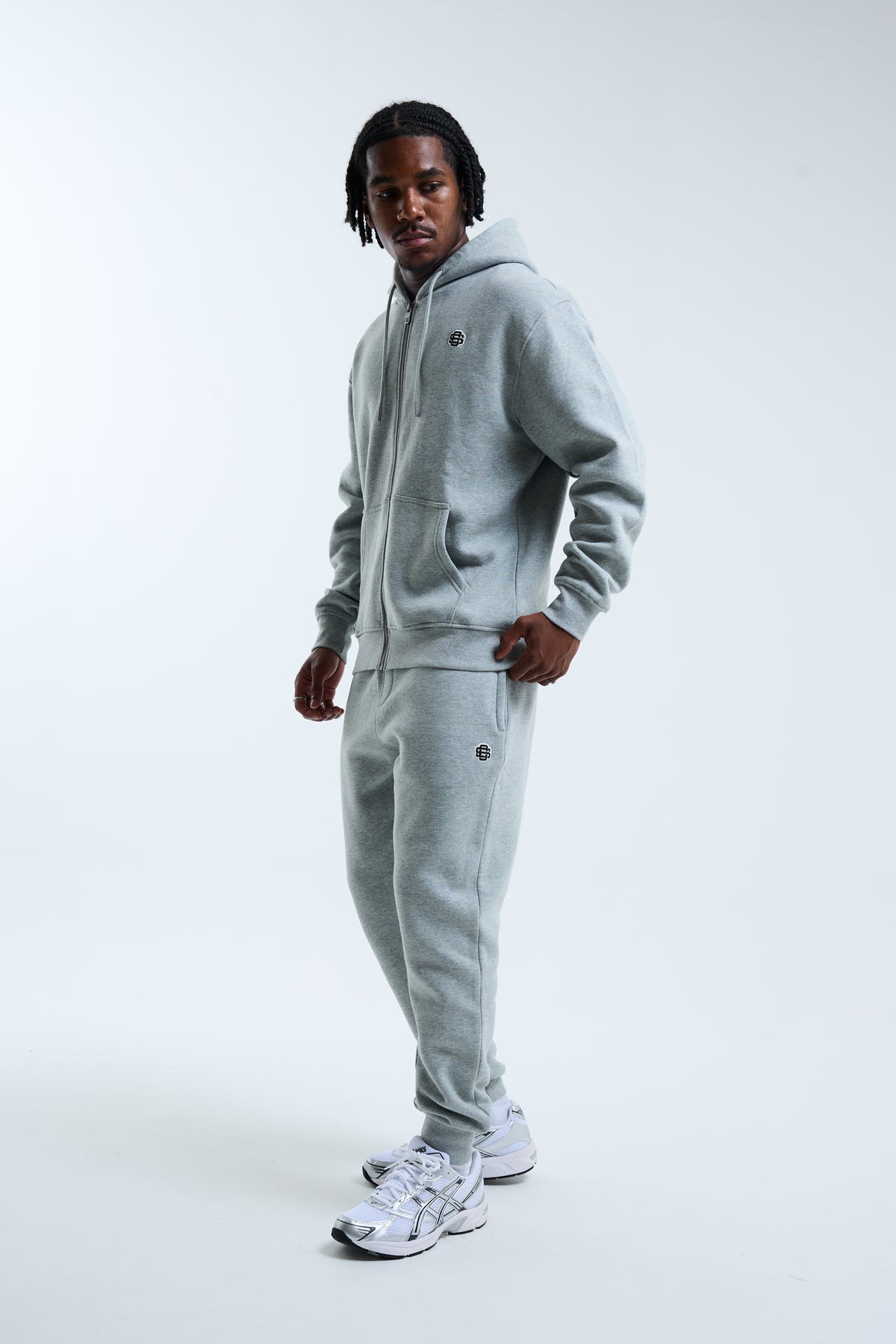 Padrino Zip Through Hoodie Light Grey