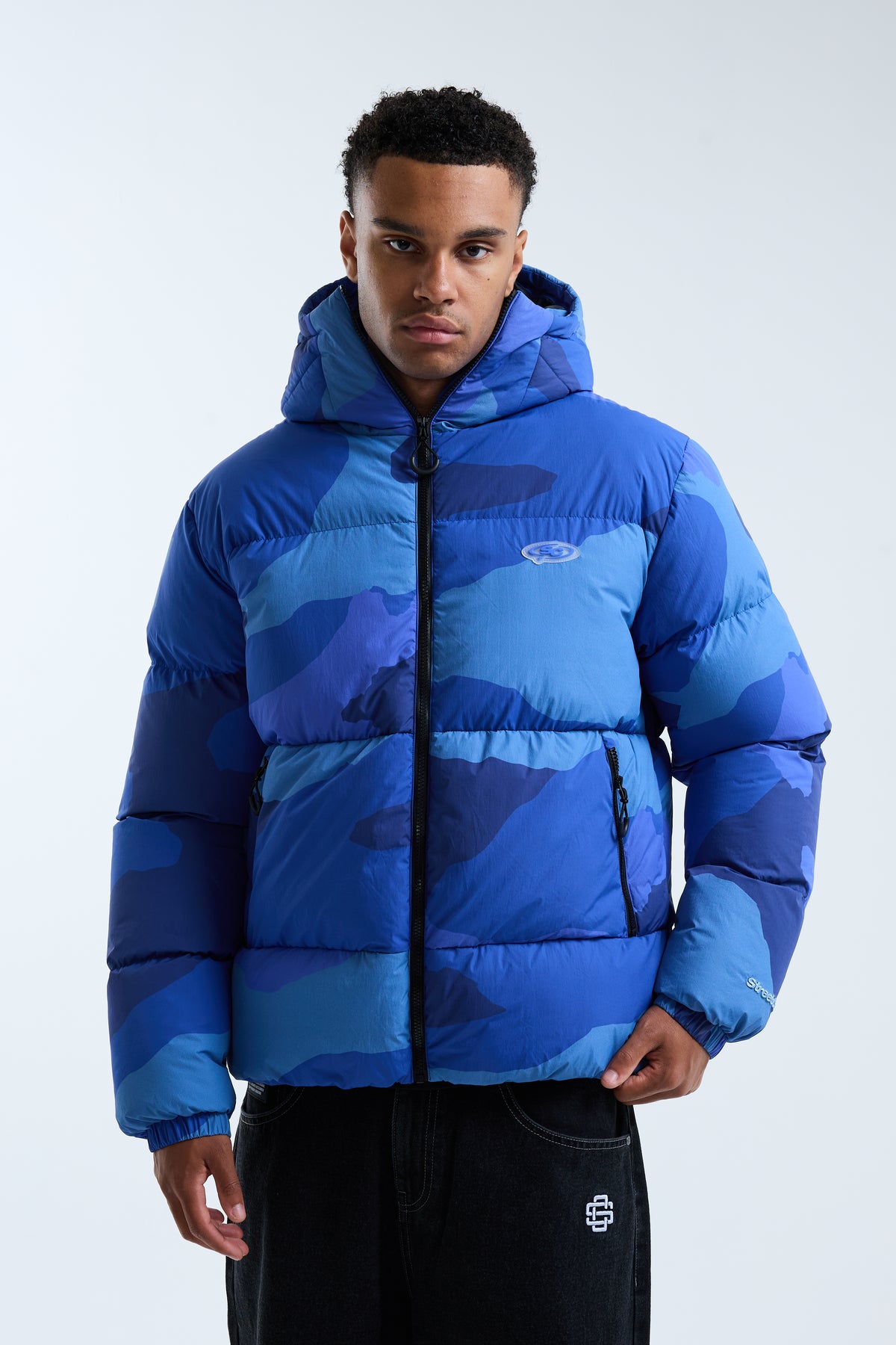 Romero Puffer Jacket Blue Camo