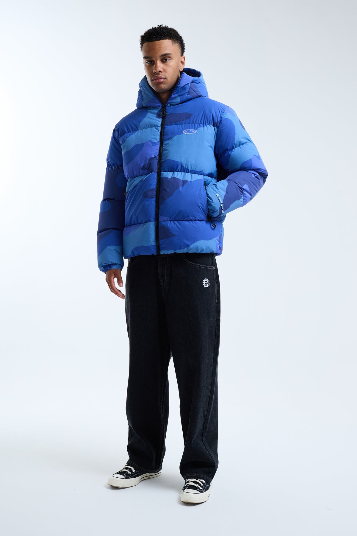 Romero Puffer Jacket Blue Camo