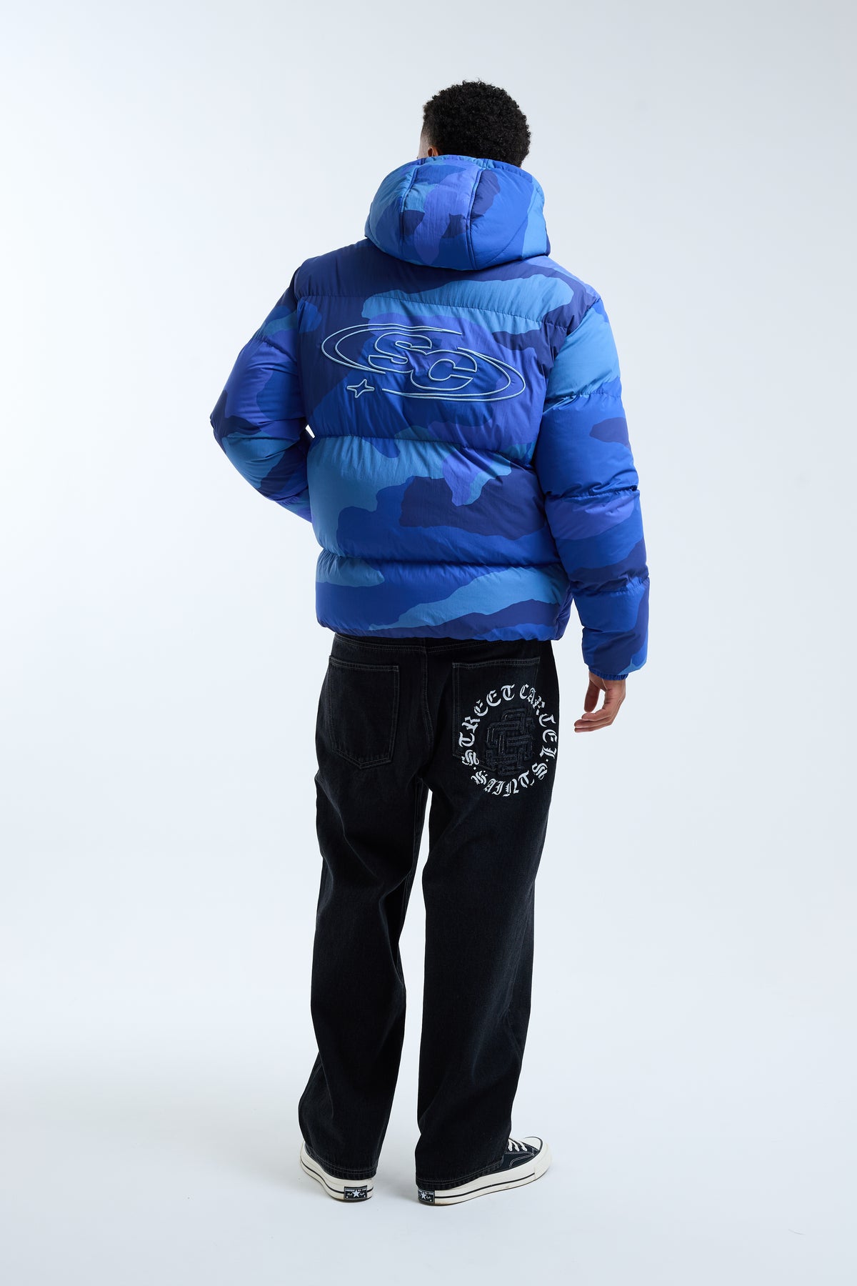 Romero Puffer Jacket Blue Camo