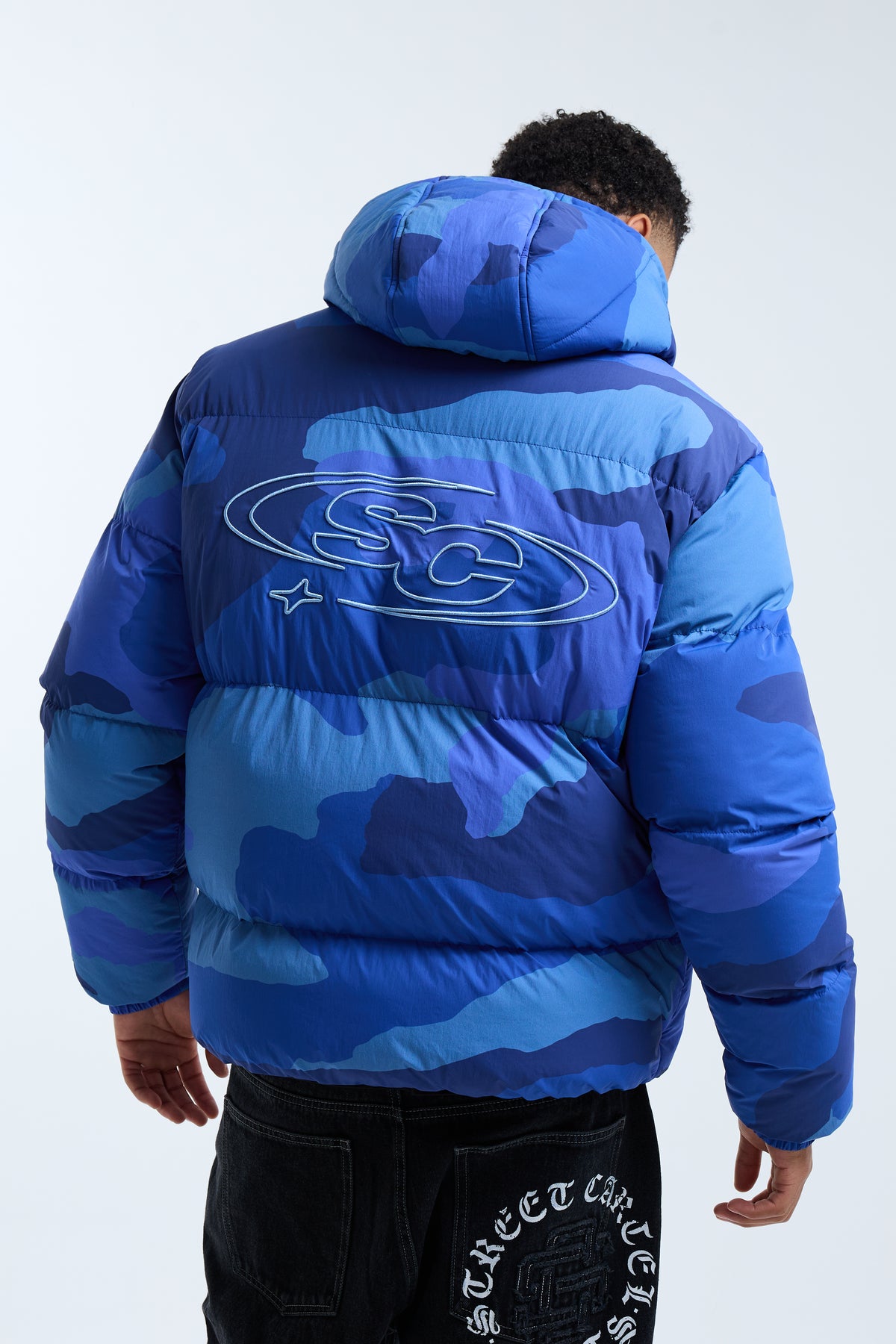 Romero Puffer Jacket Blue Camo