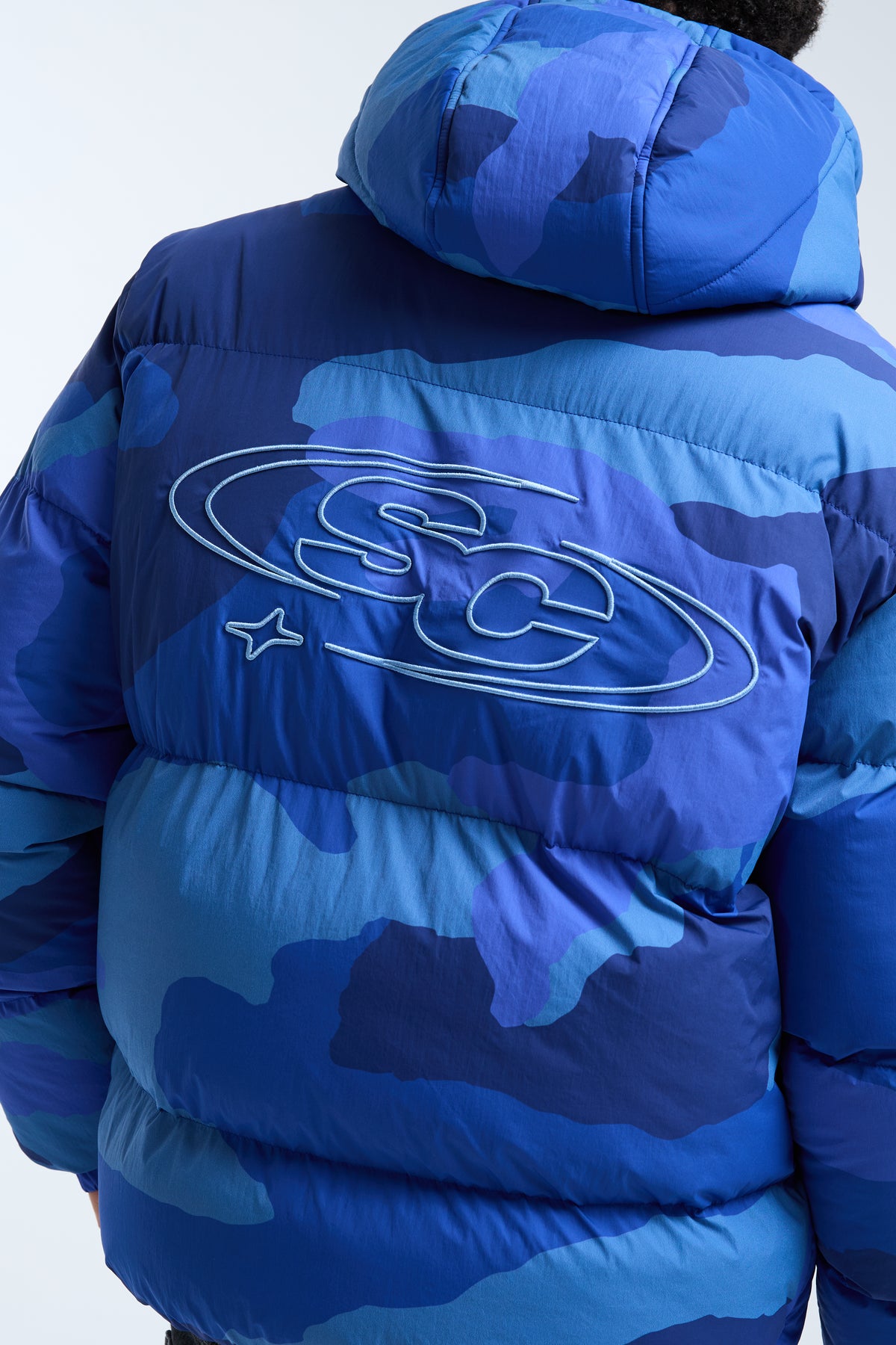 Romero Puffer Jacket Blue Camo