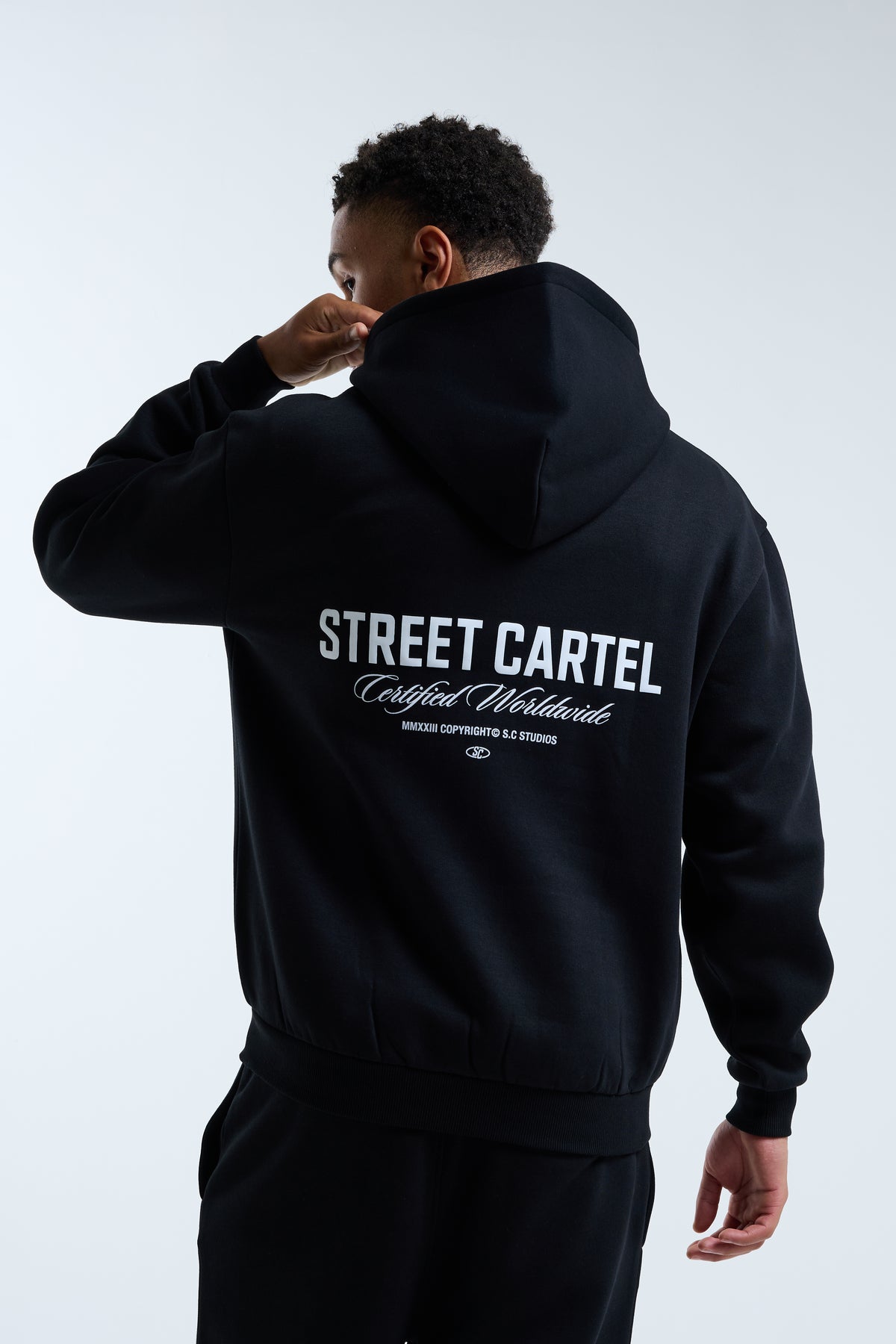 Russo Zip Through Hoodie Black / White