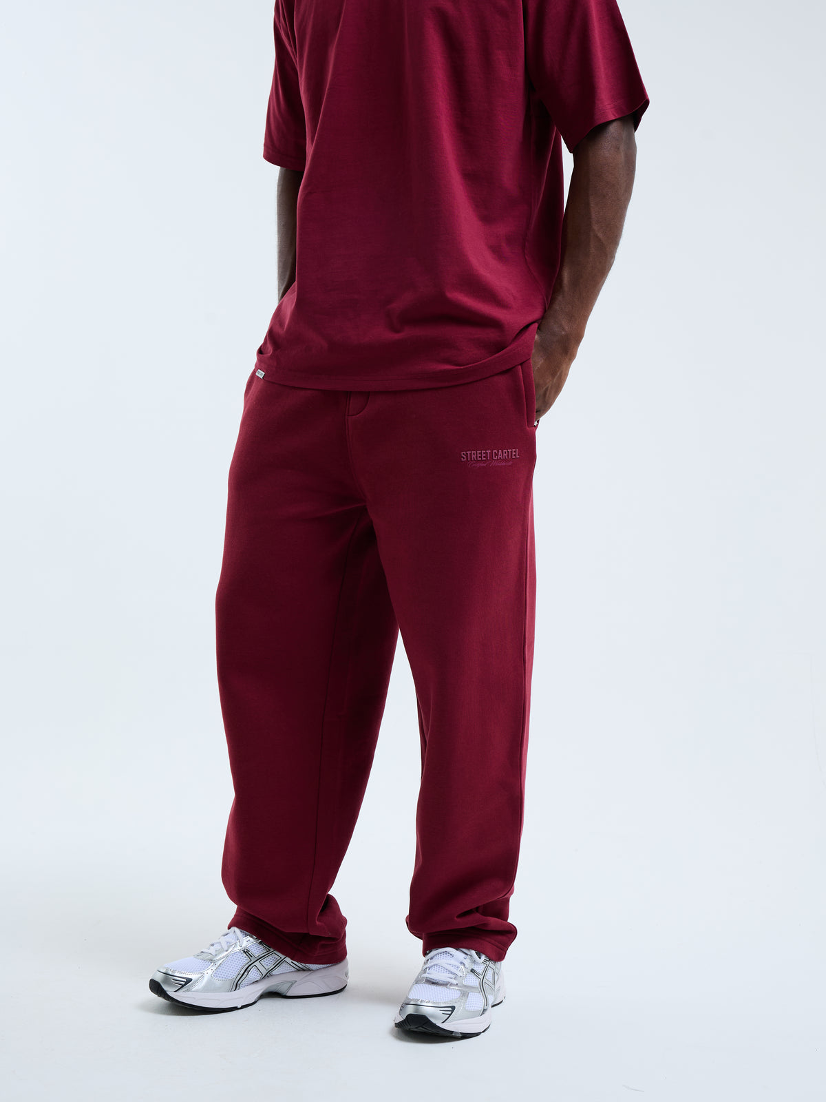 Russo Open Hem Jogger Burgundy / Red