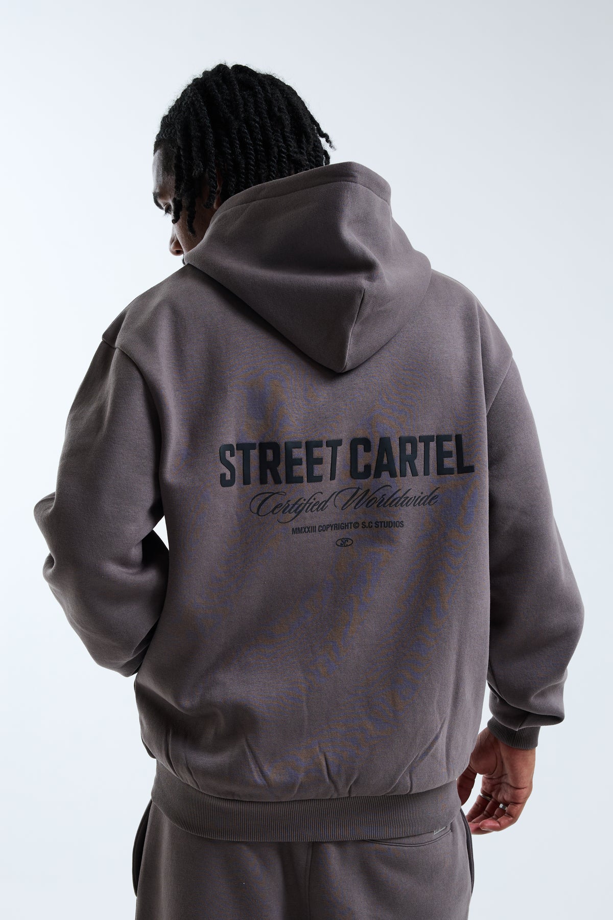 Russo Zip Through Hoodie Charcoal