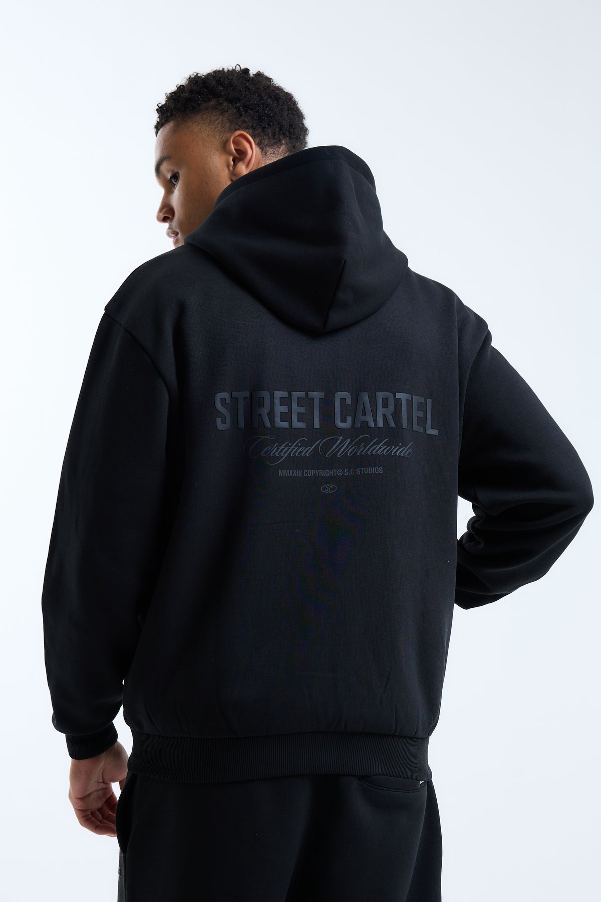 Russo Zip Through Hoodie Black