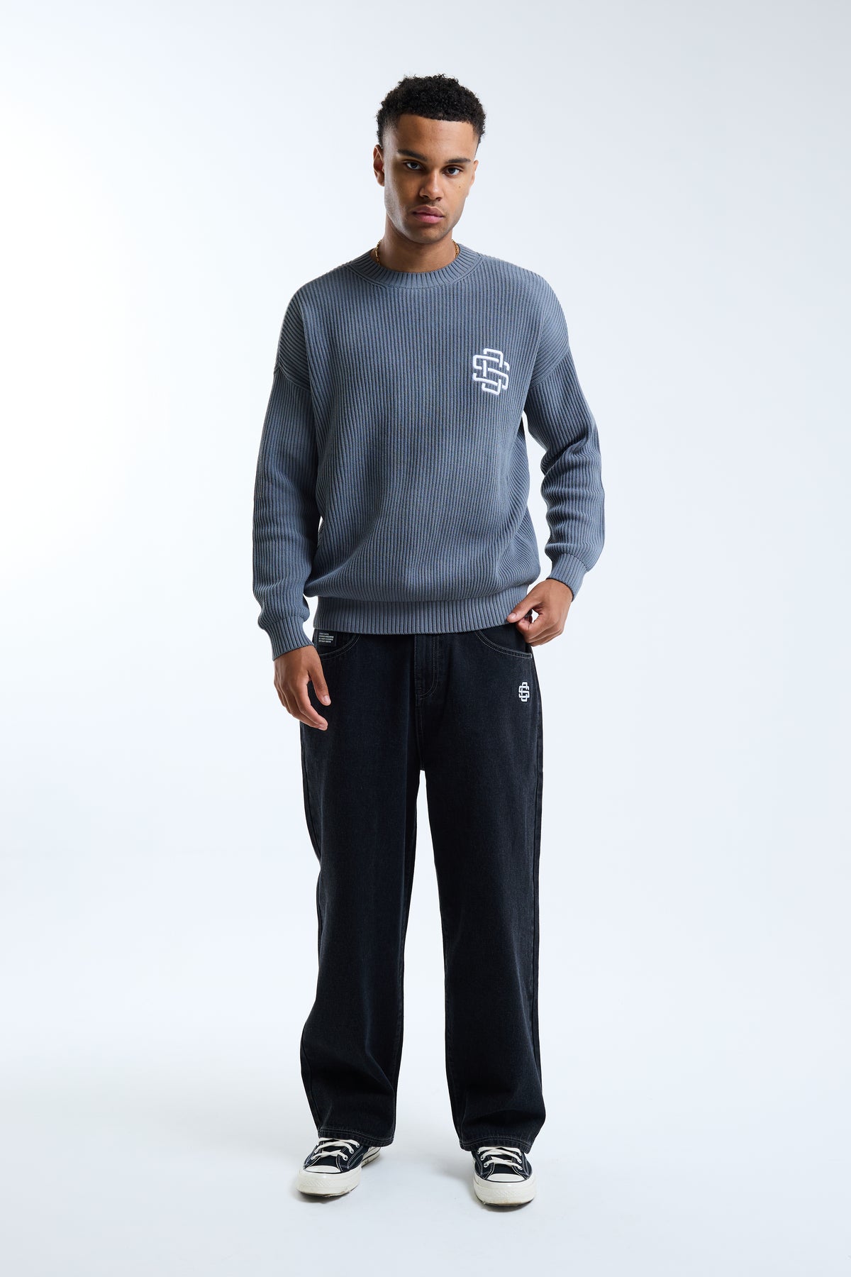 Serrante Crew Knit Jumper Grey