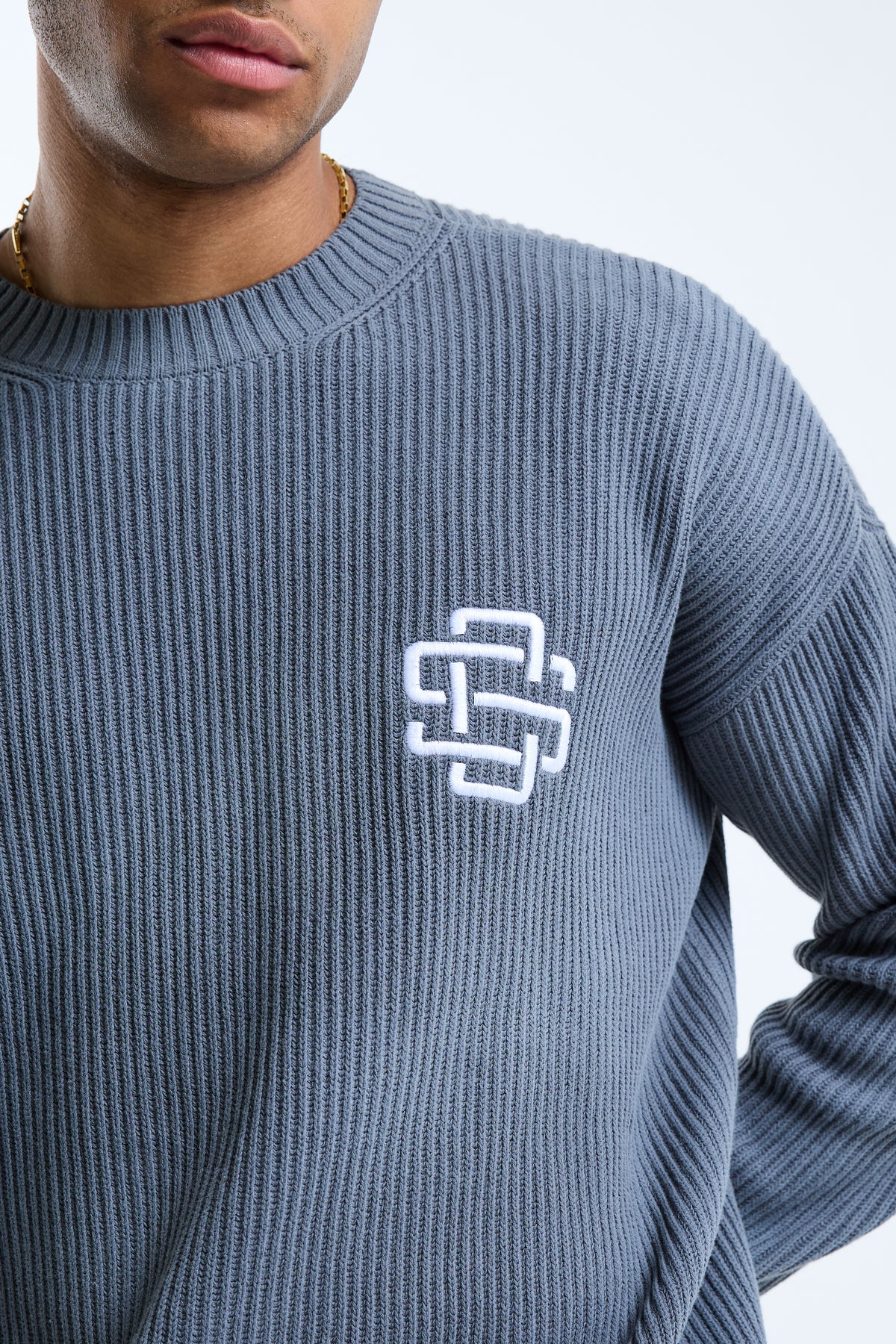 Serrante Crew Knit Jumper Grey