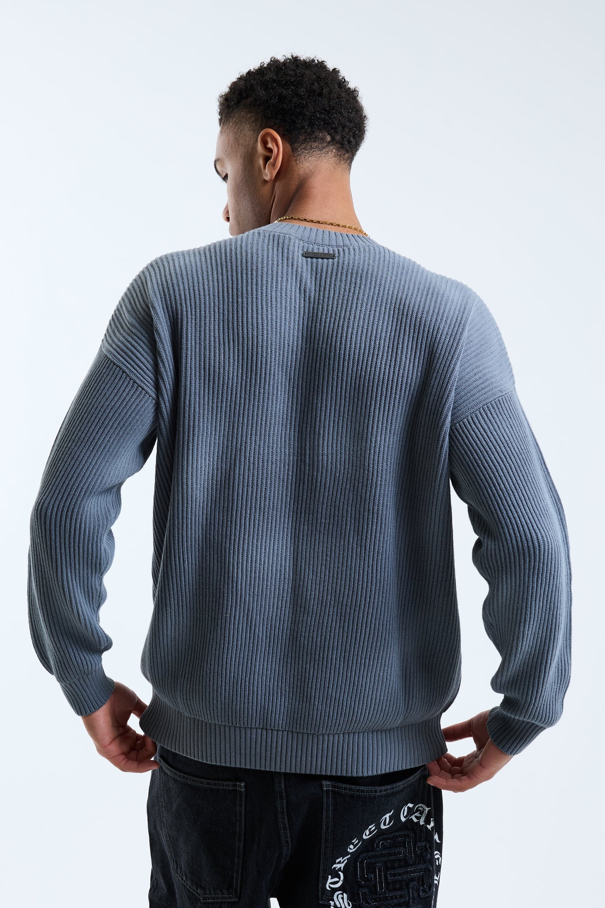 Serrante Crew Knit Jumper Grey