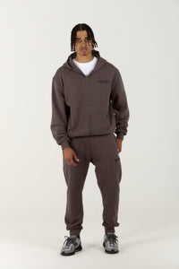 Russo Zip Through Hoodie Charcoal & Black