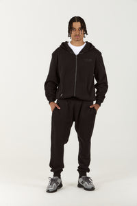 Russo Zip Through Hoodie Black